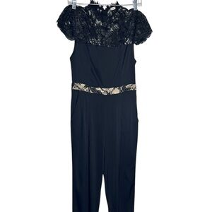 Alice+Olivia Rosalia Black Lace Jumpsuit size 6